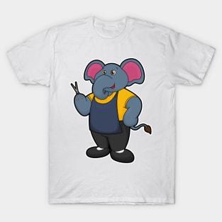 Elephant as Hairdresser with Scissors T-Shirt